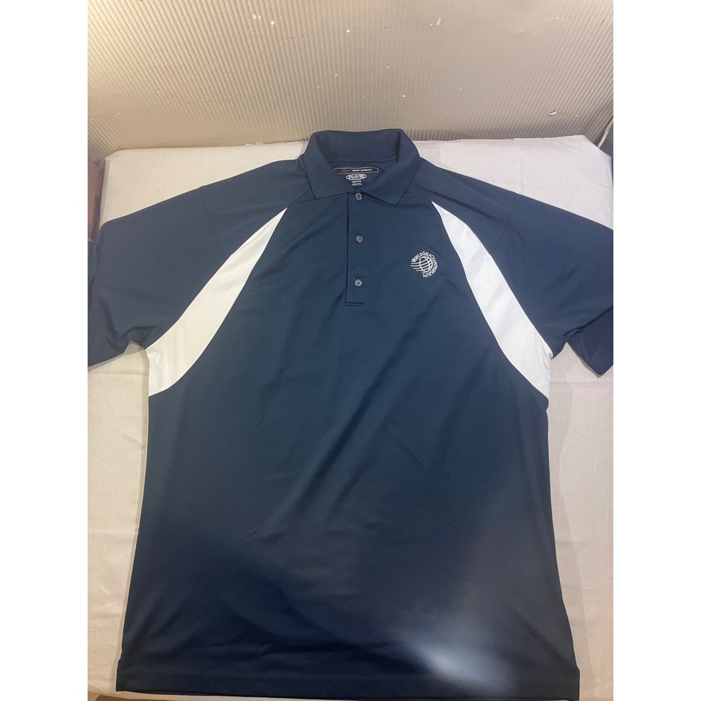 Greg Norman Play Dry Mens XXL Polo Shirt Navy Blue Bridgestone Invitational Golf